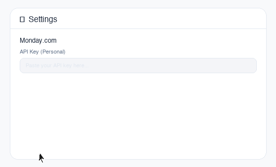 Copy API token